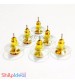 Earring Studs 6mm - Flat with Stoppers - Golden - 2 Pairs